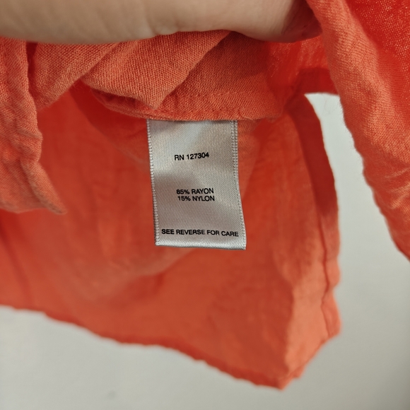 John Mark Nwot Coral Button Up 3/4 Sleeves Blouse Size Small Women's - Picture 13 of 13